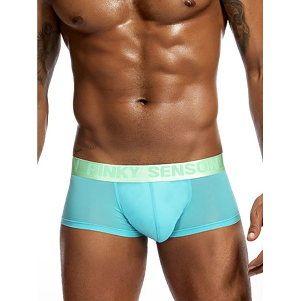 Men's Ice Silk Boxer Briefs Breathable U Convex Underwear Bulge Pouch Knickers 